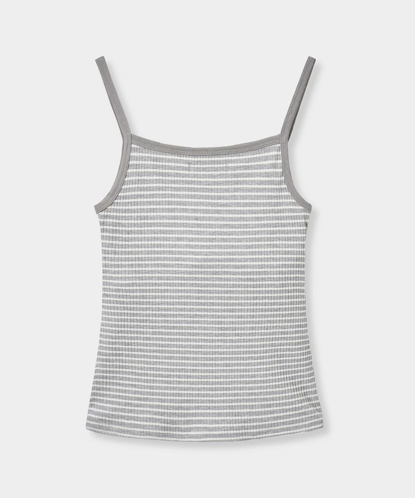 Yujen Ribbed Striped Sleeveless With Built-In Cap_3 Color