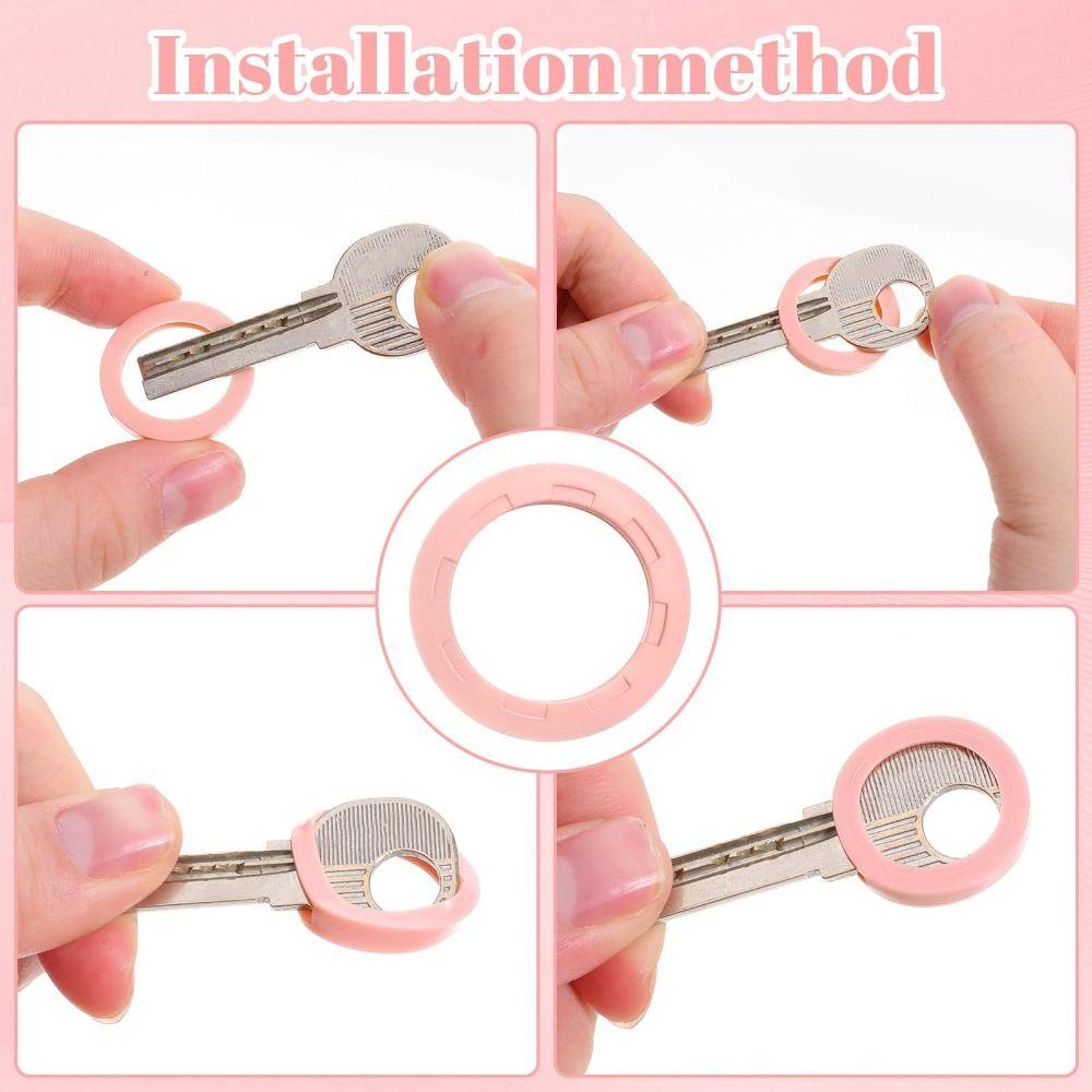 50Pcs Labelled Key Tags Silicone Key Caps Blank Printed Label Key Identifier Caps House Keys