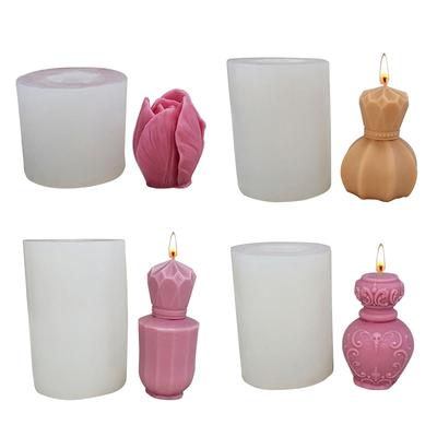 Candle Silicone Mould Tulip Shape Epoxy Resin Mold for Perfume Bottle DIY Candle Making Handmade Crafts Home Decor