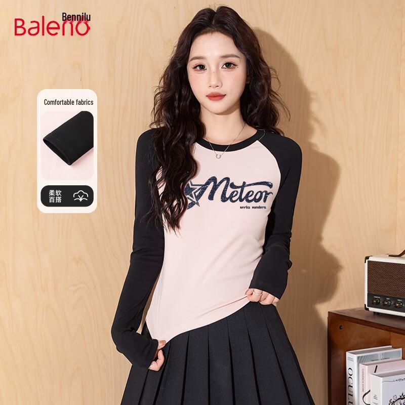Baleno Women s Slim Fit Contrast Print Long Sleeve T-Shirt L