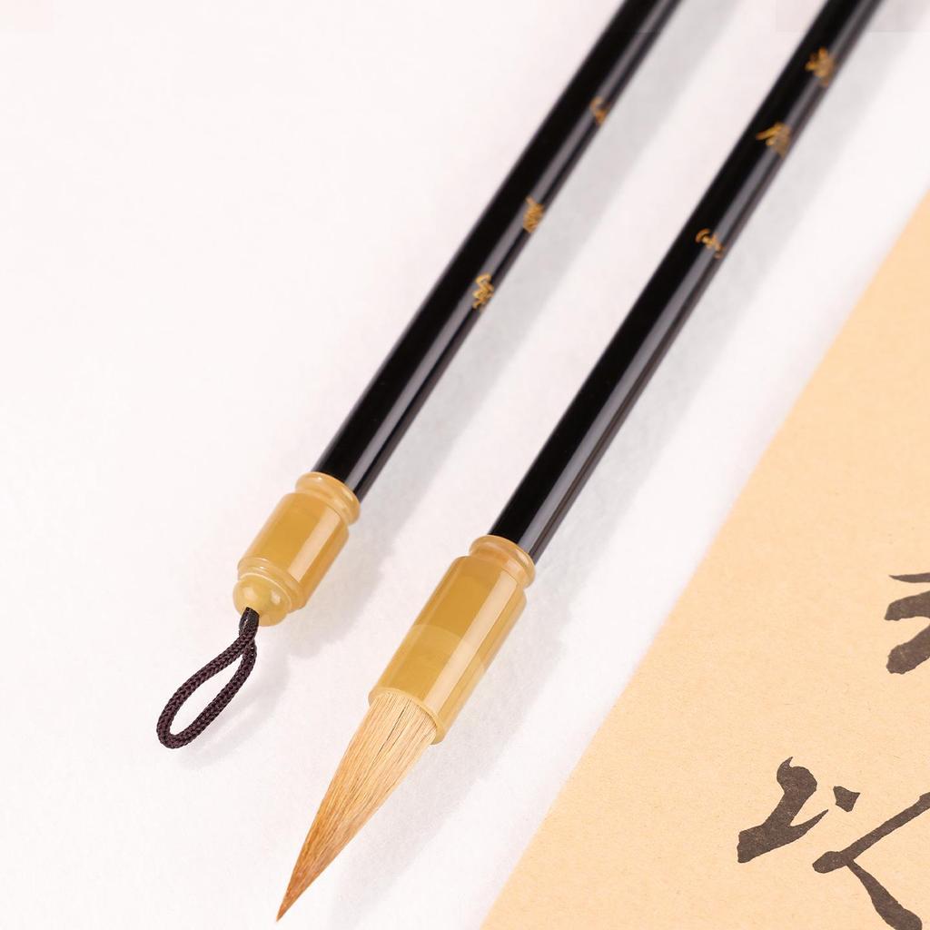 Hongyan Wolf Hair Calligraphy Brush for Beginners & Professionals - Medium Kai Brush for Chinese Painting & Student Practice