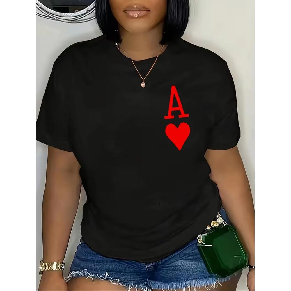 Pattern Fashion Round Neck Sports Short Sleeve T-shirt Top