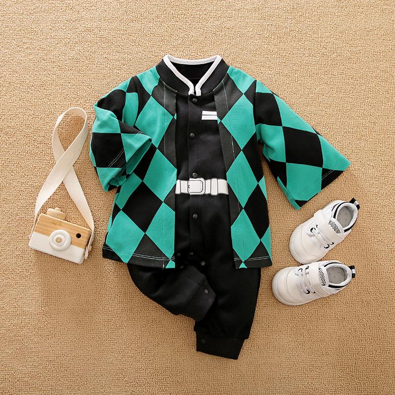 Costume de Cosplay Demon Slayer, vêtements pour bébés, barboteuse de dessin animé pour enfants, garçons et filles, tapis de noël d'halloween, vêtements de Cosplay pour nourrissons, combinaison pour bébé