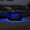 vidaXL Couchtisch Mit LED-Leuchten Schwarz Eichen-Optik 50x50x40 Cm