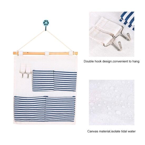 5 Griglie Borsa Portaoggetti Appesa al Muro Resistente all'Usura Cotone Lino Salvaspazio Forte Caricamento Porta Telefono Borsa Portaoggetti per Casa