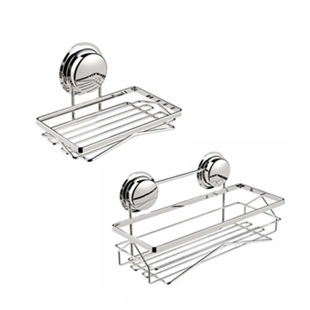 

Полка для хранения в ванной комнате без удара, настенная полка для корзин из нержавеющей стали, кухонный органайзер для спальни 1pcs Suction Cup