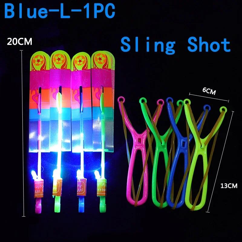 Summer Outdoor Games LED Lights Arrow Slingshots Flying Toys Kids Flying Helicopters Birthday Party Fun Gifts Elastic Slingshots