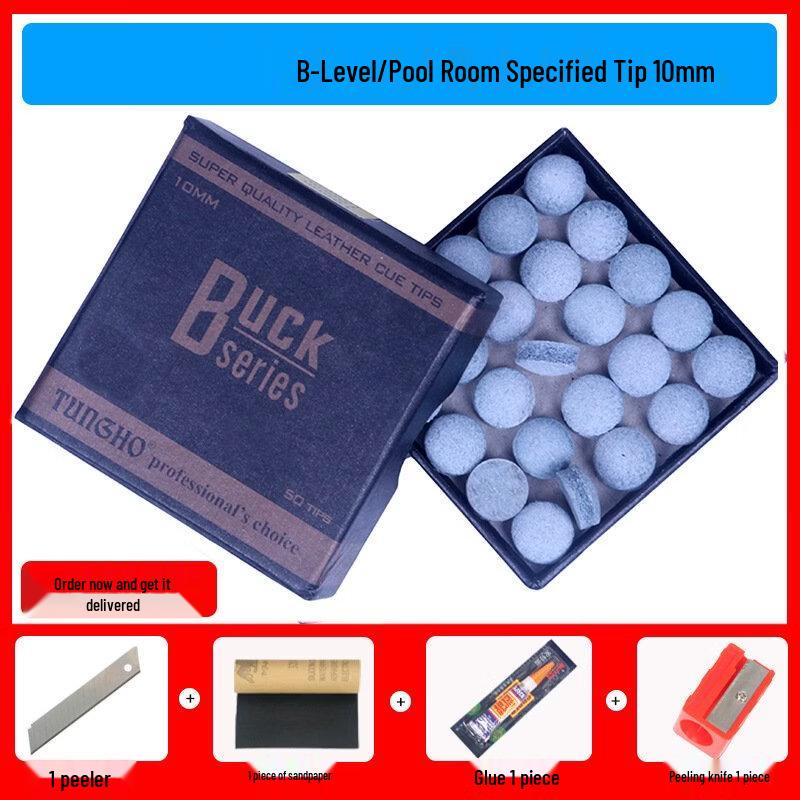 Junshi BUCK B-Grade 10mm Billiard Cue Tips - 50 Pcs