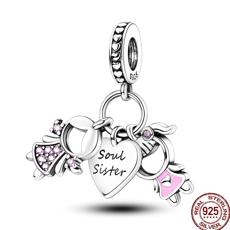 Copper Pink Puppy Flower Bird Pink Charm Beads Suitable For 3Mm Original Bracelet Diy Jewelry Gift