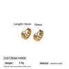18K Gold Plated Greek Key Hoop Earrings-Tarnish-Free Hypoallergenic Meander Pattern Ear Studs for Girls Stainless Steel