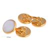 Cufflinks Round Natural Pearl Shell Chain Double-sided Chain Fancy Cufflinks
