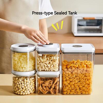 Pressversiegelte Lebensmittelaufbewahrungsbox Trockenmüsli Getreide Eimer Spender Feuchtigkeitsdichter Küchenbehälter für Snack Nüsse Müsli