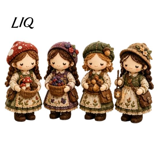 Patchwork Girl DIY Kit Kit, 3D Doll Sewing Craft Set with Pre-Cut Toy Making Fabric Thread Needles, Cute for Home Decor Handmade Gift Art