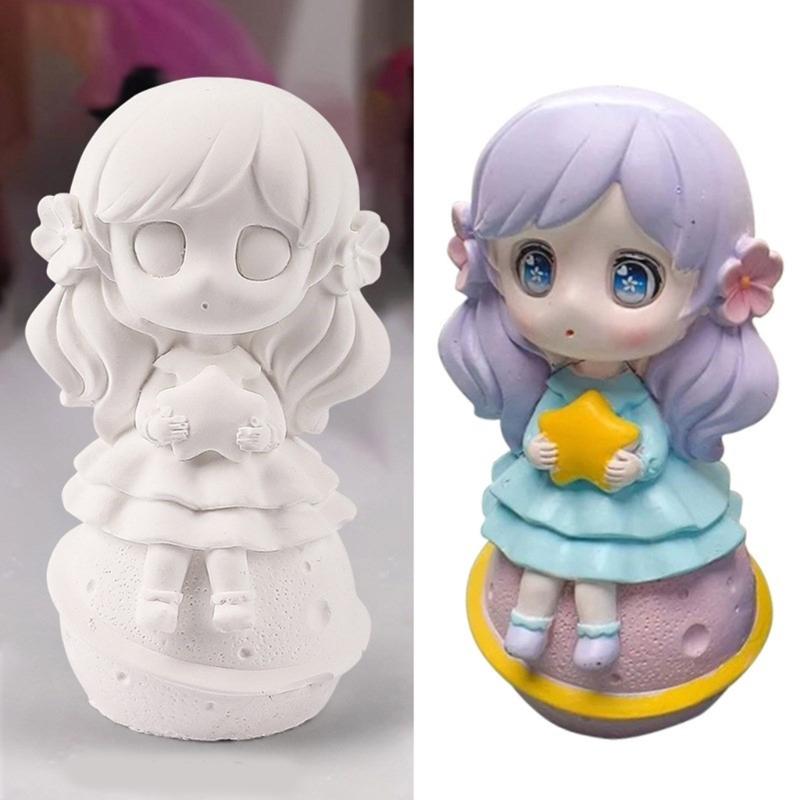 Princess Doll Candle Mold Silicone Gypsum Molds Desktop Decorations Handmade Scented Candle Making Wax Resin Soap Mould