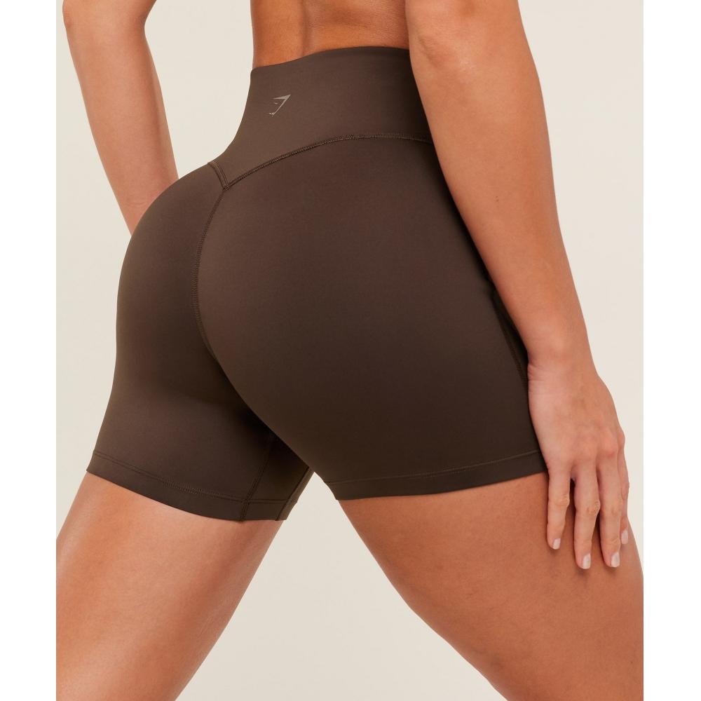 Gymshark Flow Bodyfit Short Archive Brown B5b5h Nby8