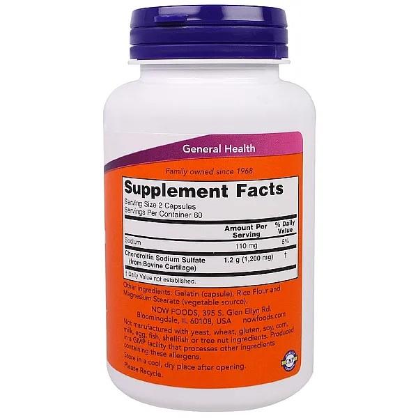 Now Foods - CHONDROITIN SULFATE 600mg., 120 CAPS
