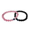 Love and Protection Bracelet Set: Natural Rose Quartz and Evil Eye Stones