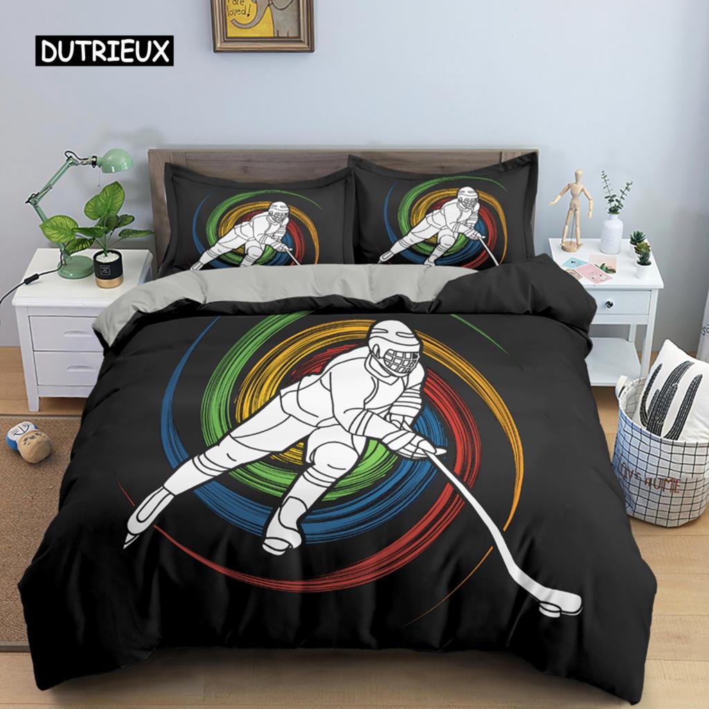 

Пододеяльник Sport Player King Queen, комплект постельного белья для катания на лыжах, для подростков, взрослых, для экстремального спорта, мягкий, черный, 2/3 шт., полиэстер, пододеяльник EU single(135x200cm)