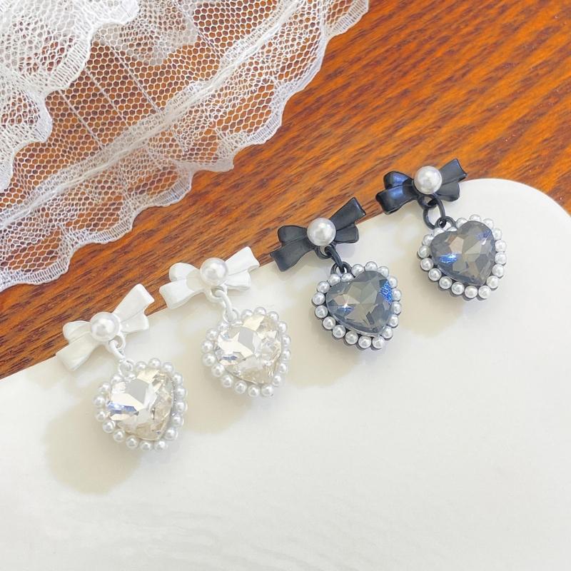 Modne kolczyki bez przekłuwania Kokardki Krawat Kolczyki-sztyfty Zestawy Modne Kolczyki w Kształcie Motyla Kolorowe Perły Biżuteria do Uszu