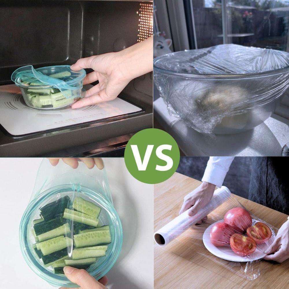 1/3Pcs Food Grade Microwave Food Cover Silicone Refrigerator Accessories Silicone Stretch Lids Reusable Durable