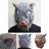 Autentisk Anime Demon Slayer Kimetsu No Yaiba Hashibira Inosuke Gris Cosplay Mask Idealisk För Maskeradfester