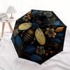 Golden Bee & Floral Mandala Wall Art DecorUmbrella, Portable 3-Fold Umbrella for Men & Women,Christmas Gift ES320