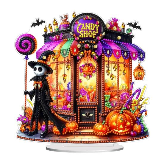 Halloween Rhinestone Painting Kit DIY Special Shaped Rhinestone Desktop Ornaments Halloween Themed