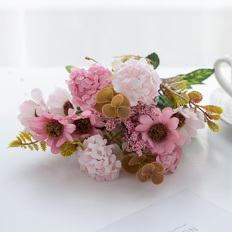 Artificial Flowers Silk Lilac Daisy Bouquet Wedding Home Brial Craft Diy Gift boxFestival Outdoor Indoor Scrapbooking Fake props