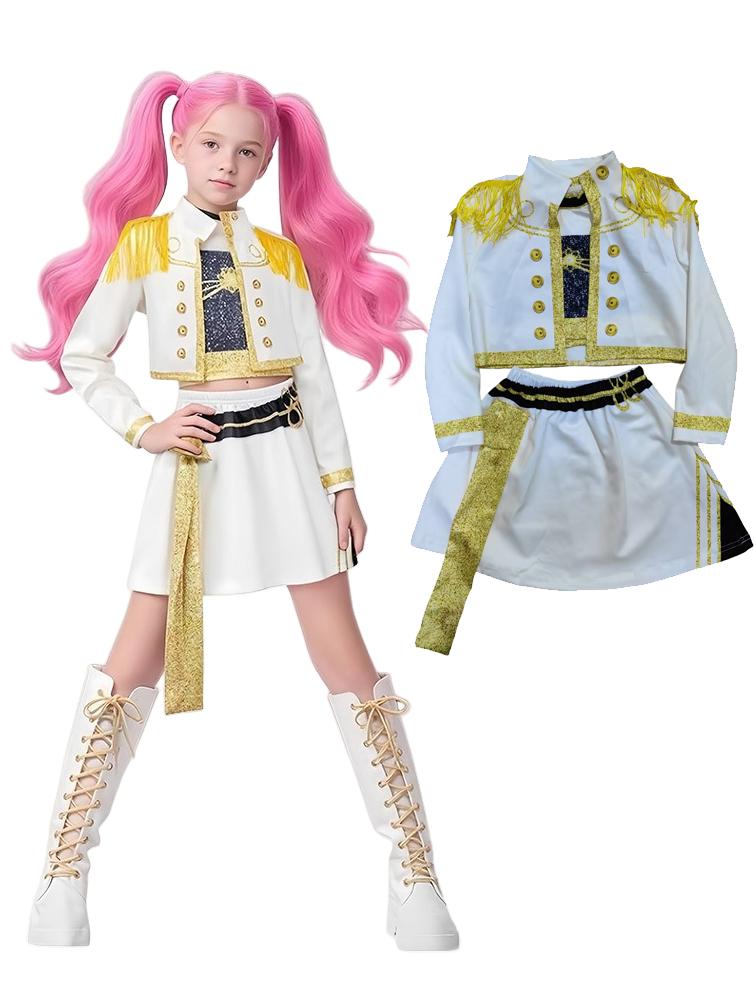 Kids Rumi Mira Zoey Cosplay KPop Demon Hunters Girl Costume K Pop Huntrix Golden Costume Child Halloween Party Clolthes Outfit
