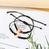 Personalized ID Couple Bracelets Handmade Braided Rope Wrist Bangle for Men Women Friendship,Adjustable Heart Bracelets