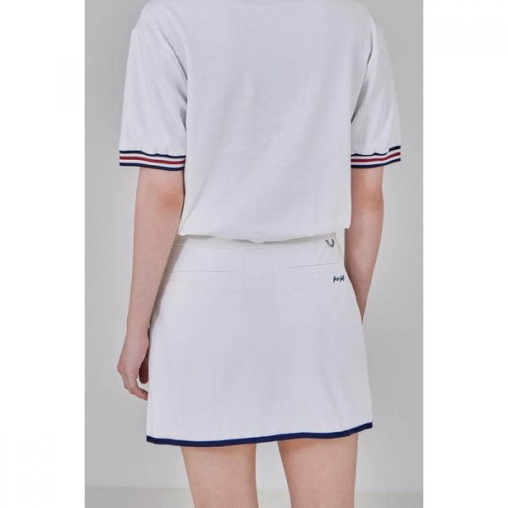 Goxo Slit Golf Skirt White