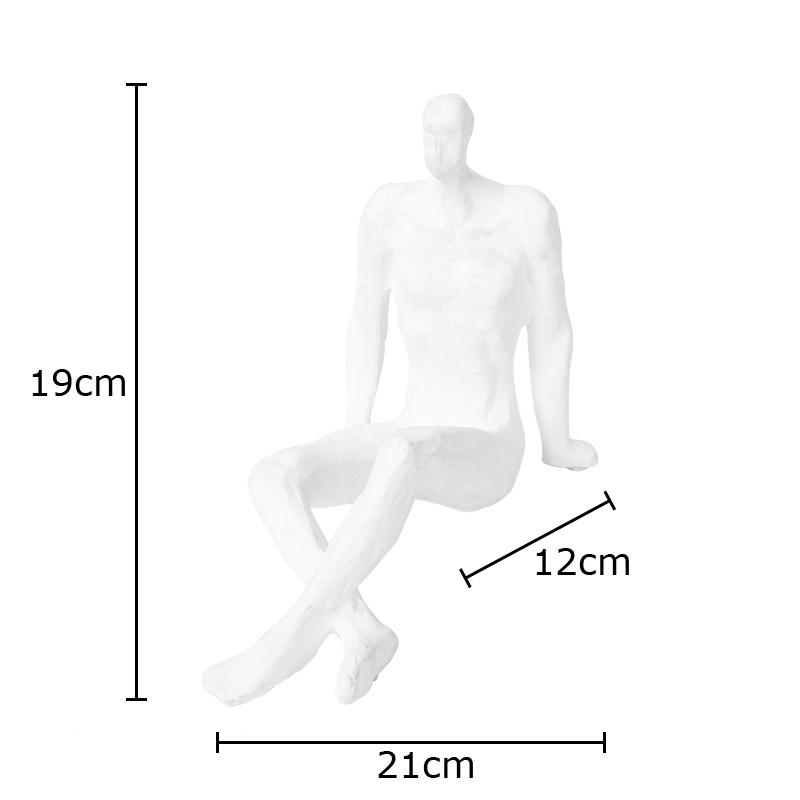 Leisure Sitting Posture Figures Statue Desk Decoration Ornaments Abstract Character Resin Sculpture Room Aesthetic Decor