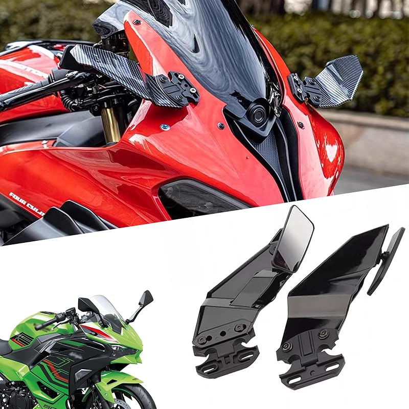 

For ninja500 NINJA500 NINJA 500 2024 2025 Wind wing rearview mirror motorcycle mirror motorcycle wing mirror wind wing reflector hidden mirror чорний