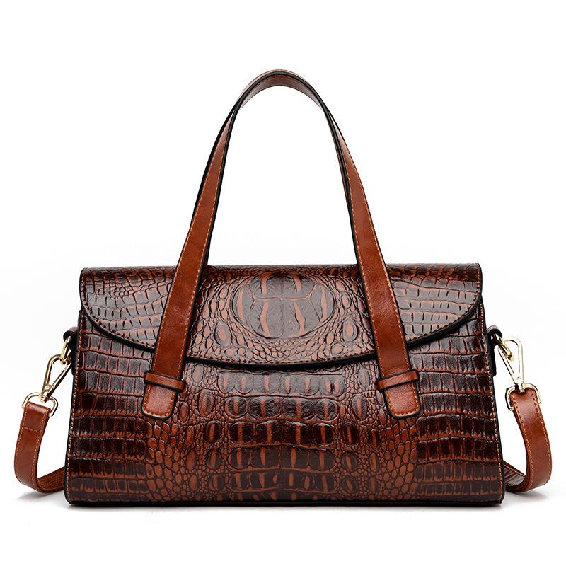 Mode Vintage Alligator Umhängetaschen für Damen Große Kapazität Damen Schultertaschen Geldbörsen und Handtaschen Unterarmhandtasche