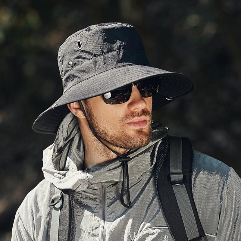 Summer Sun Hat Sunshade Fishing Cap Bucket Hats Outdoor Hiking Fishing hat Big Brim Sunscreen hat UV Protection Sun Hats for Men