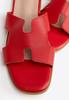 Sandali da donna in pelle a forma di H Wittchen, Rossi, Pelle Naturale