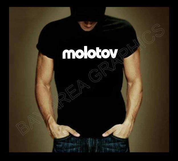 molotov ROCK BAND T-SHIRT BLACK 100% COTTON WHITE SOLID DESIGN @ FRONT 3XL