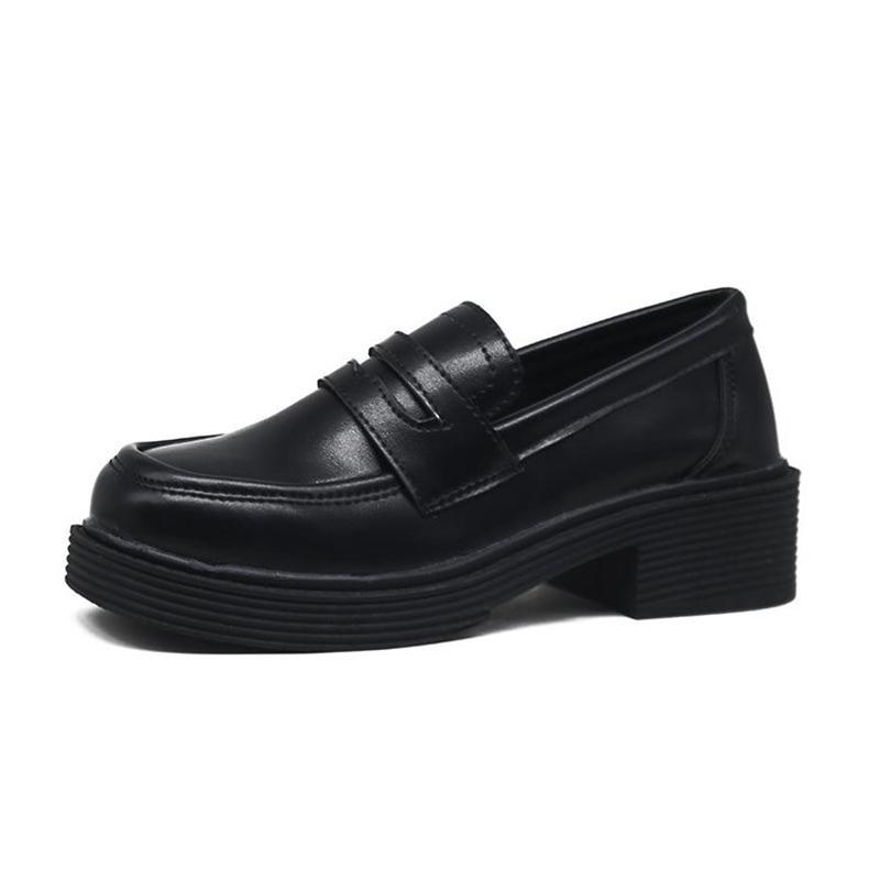 Fashion Japanese New Fashion Thick-soled Trend British Style Simple Casual Single Shoes Women's Shoes Platform Women Chunky Sneakers
