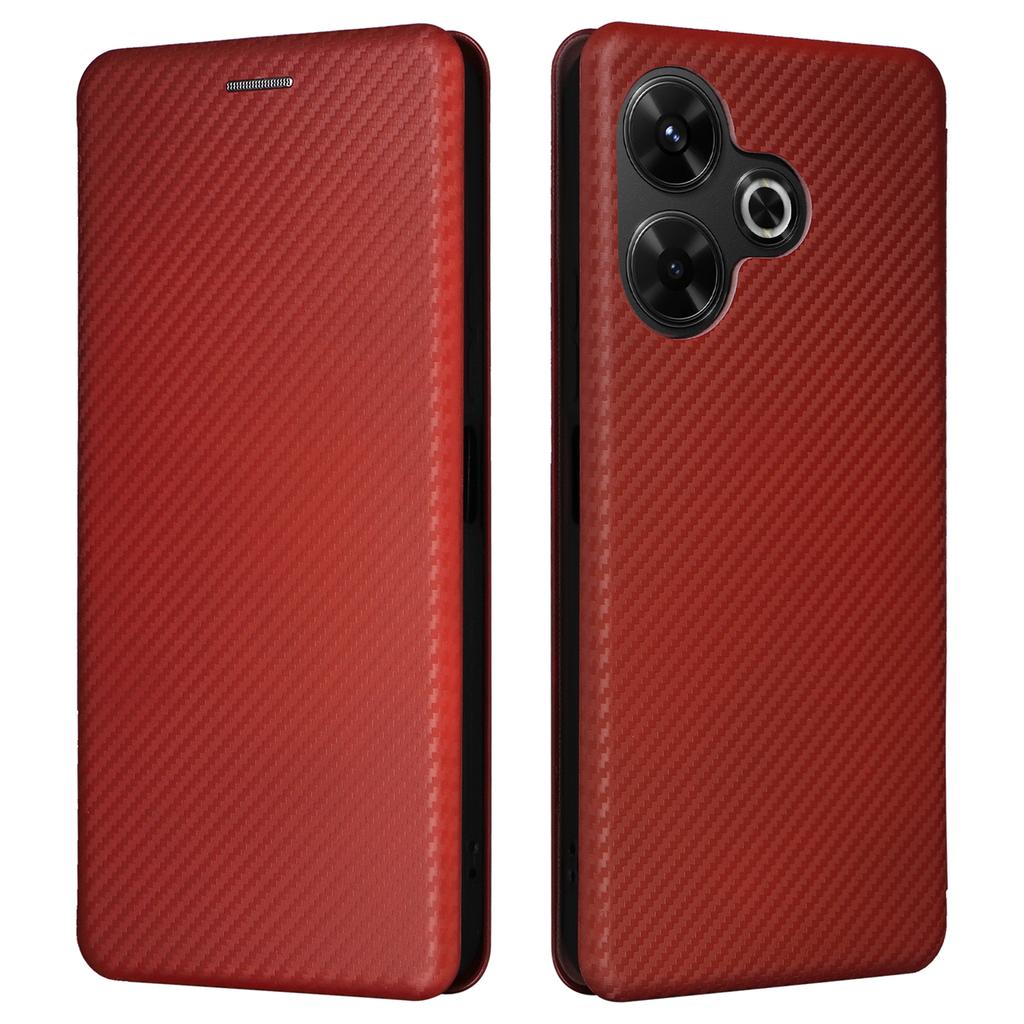 Dla Xiaomi Redmi 13 5G/13 4G/Note 13R 5G Etui na telefon Skóra o teksturze włókna węglowego Pokrowiec ze stojakiem