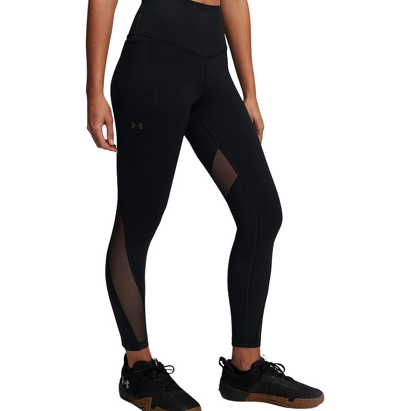 Under Armour Mid Rise Casual Breathable Fitted Sports Pants Women Bottoms Black 1389871-001