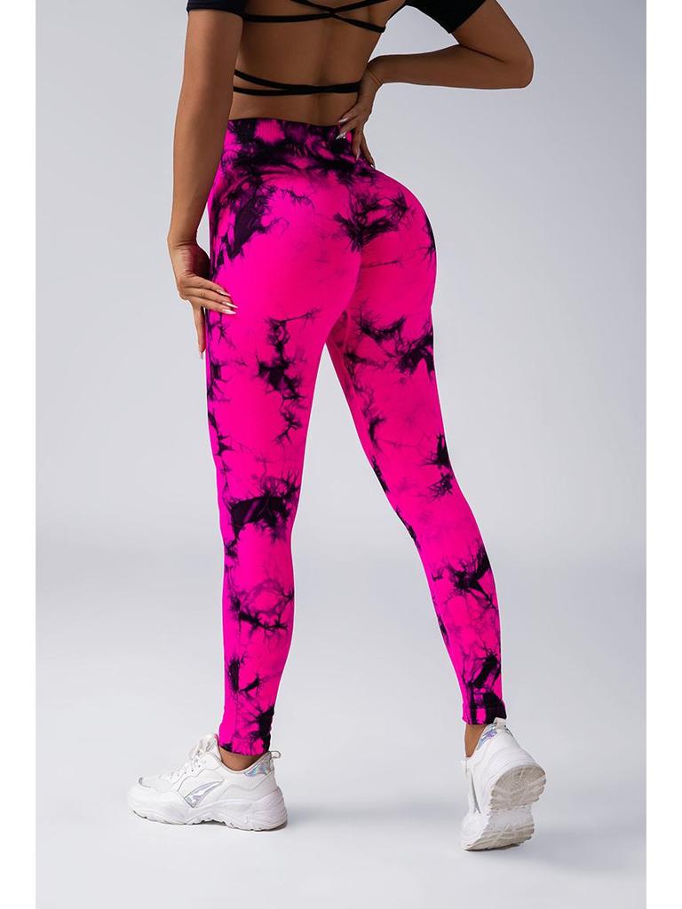 TY Tie-Dye Yoga Leggings: High-Elastic, Hip-Lifting, Tummy-Flattening Fitness Pants for Yoga and Running.