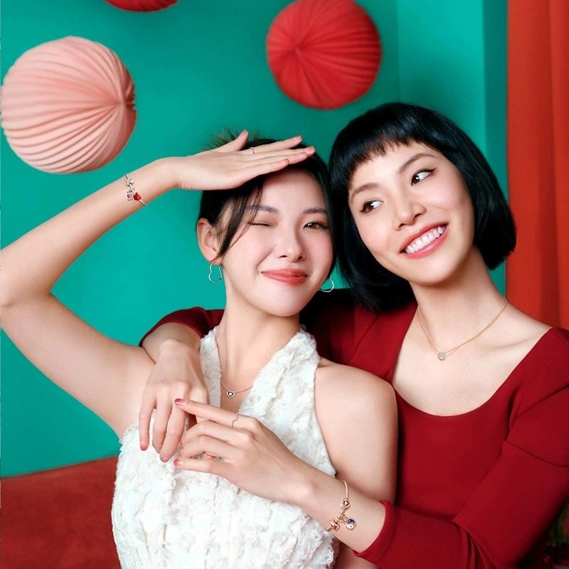 Heart-Shaped Shiny Series Charms Beads Pendants Applicable To Genuine Jewellery and Do-It-Yourself Crafting Women Special Series Gifts