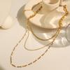 European and American Ins Wind-plated 18k Gold Three-layer Versatile Titanium Steel Non-fading Jewelry