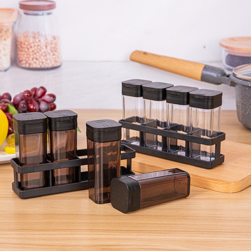 Four-grid Integrated Barbecue Spice Bottle Household Combination Set Spice Jar Kitchen Sealed Moisture-proof Spice Bottle