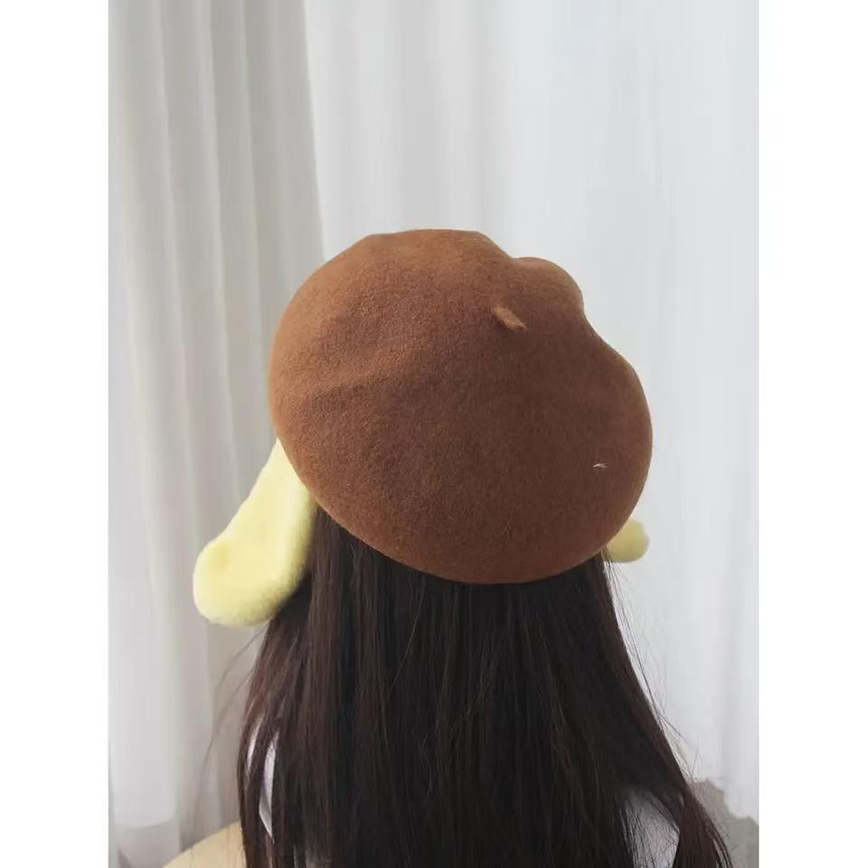 JK Lolita Japanese Childlike and Cute Kawaii Dog Ears Yellow Hat Pompoms Accessories Cosplay Hair Accessories Women Girls byHapp