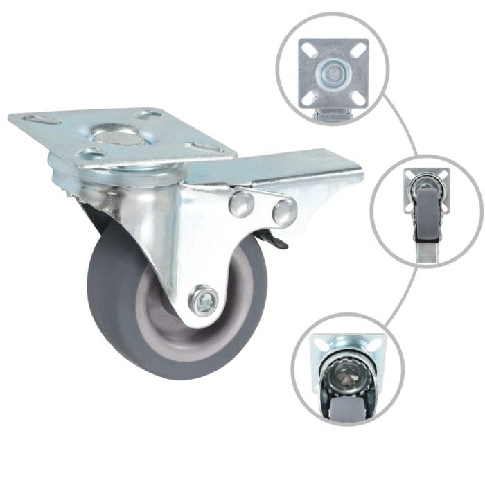 VidaXL Roulettes pivotantes avec frein double 4 pcs 50 mm