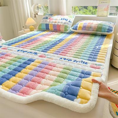 Neue Milchfasermatratze der Klasse A, einfarbig bedruckt, verdicktes Schutzpolster, rutschfeste, warme Matratze, Steppkissen