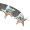 French Light Luxury Retro Blue Diamond Brushed Small Starfish Stud Earrings Inlaid With Zircon Niche High-End Personalized Earrings