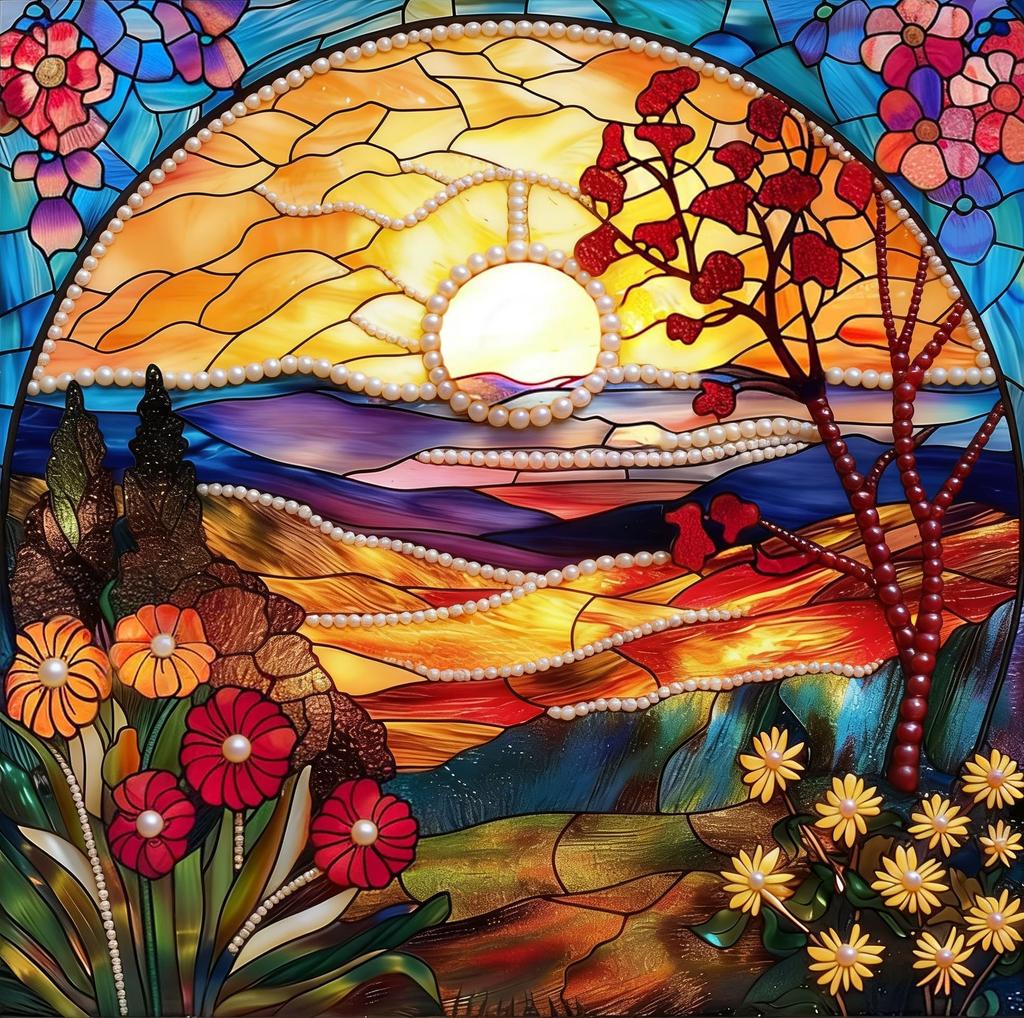 Mural de Cristal Completo 5D DIY Arte de Joyas de Perlas Kits de Pintura de Diamantes para Adultos/Principiantes Idea de Regalo Decoración del Hogar 11,81x11,81 pulgadas