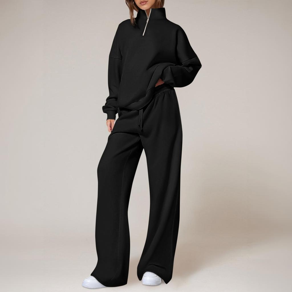Women's Off Shoulder Long Sleeve Knit Two Piece Set Hollow Out Color Casual Outfit